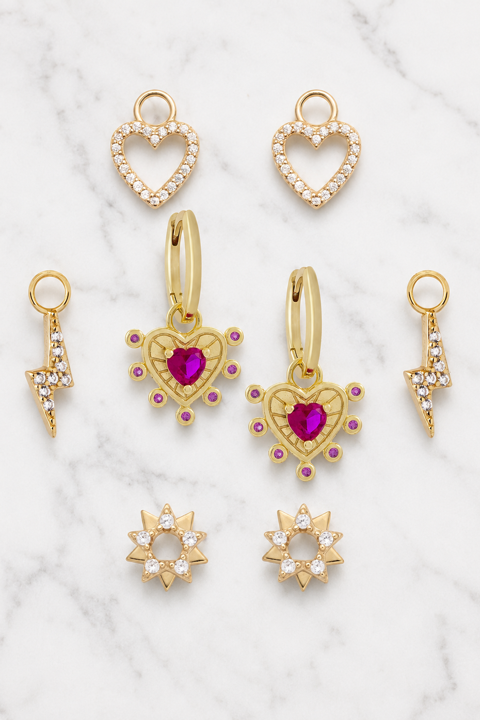 Charm set THIRTEEN 10mm Golden hoops