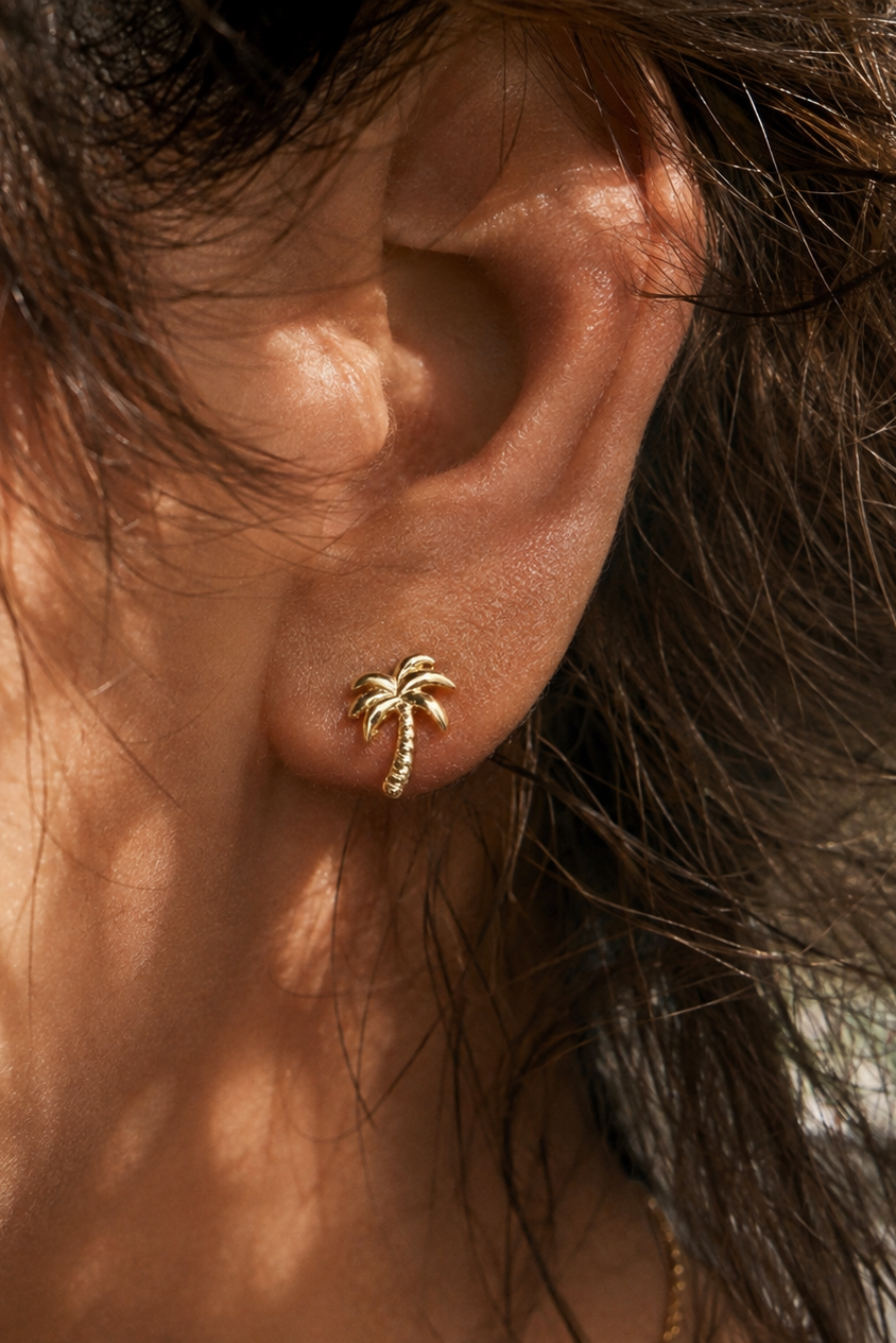 Golden Palm Studs