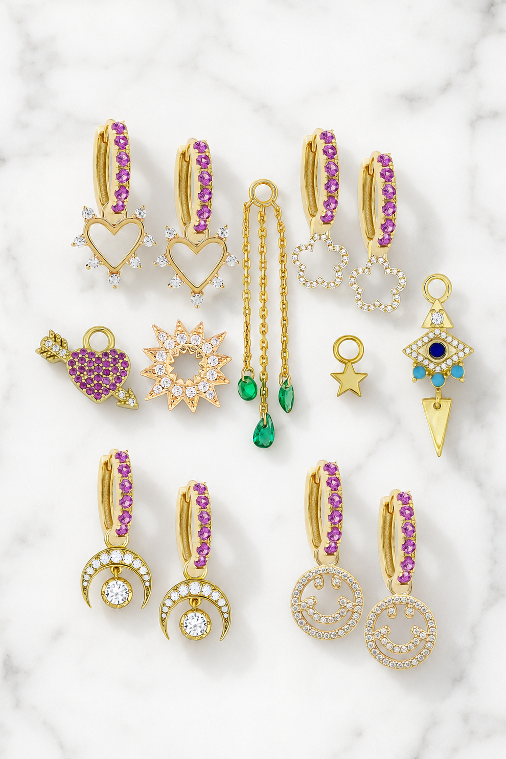 Pink Midi Hoops with or without charms
