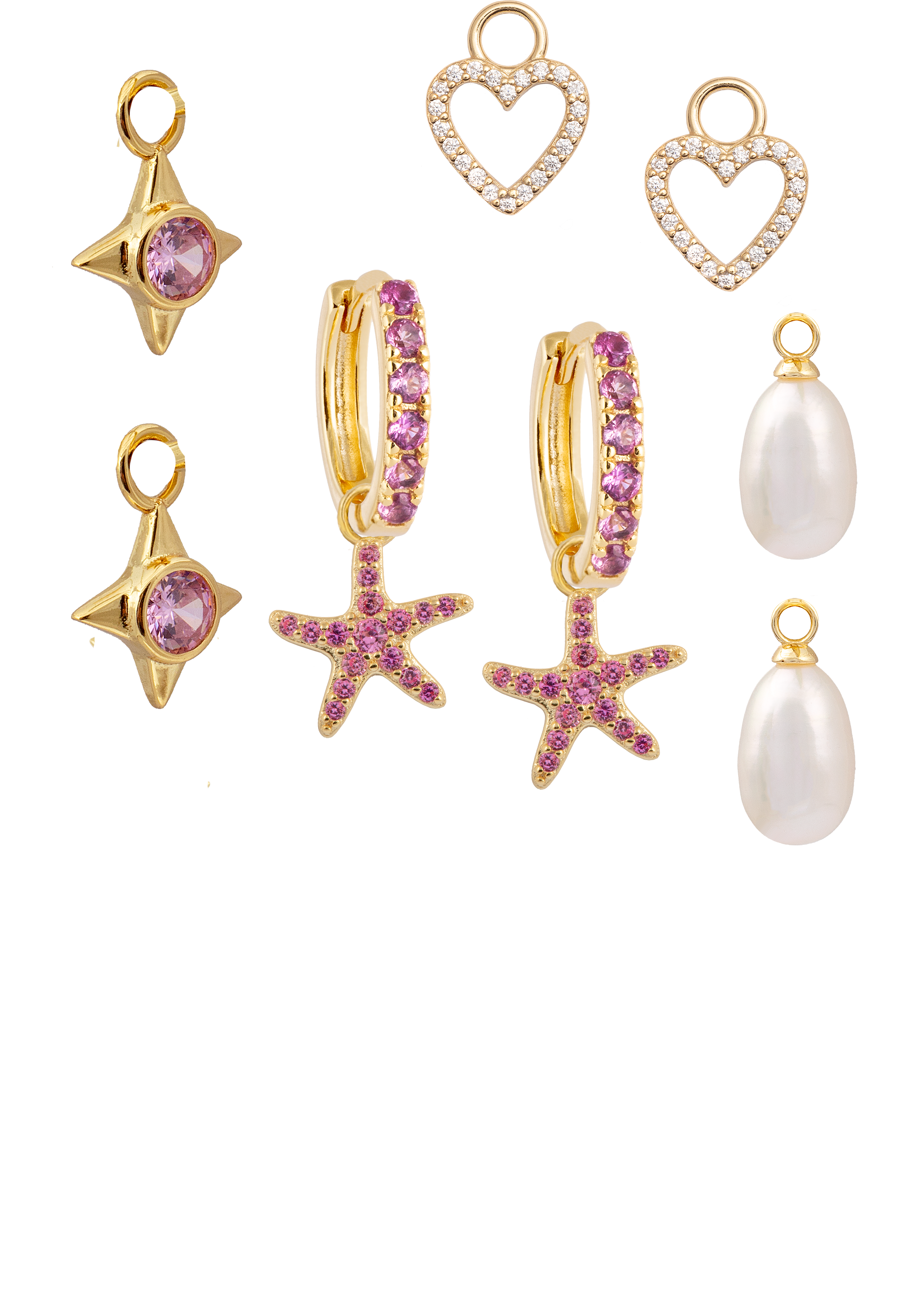 Pink Midi Hoops with or without charms