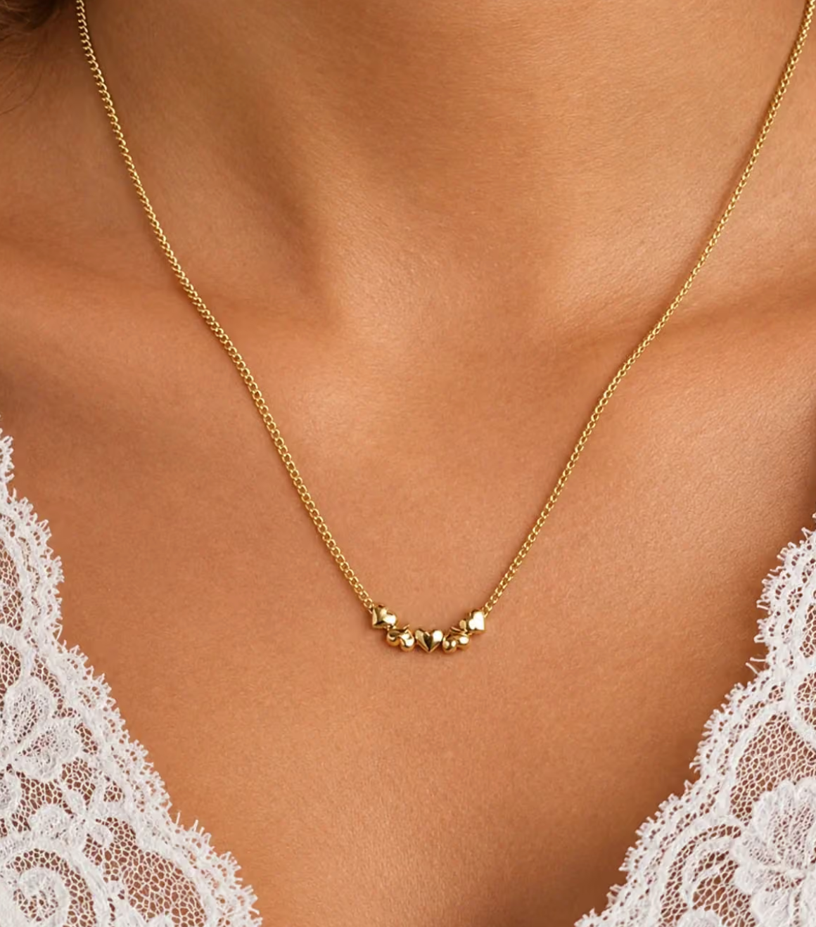 Row of hearts necklace
