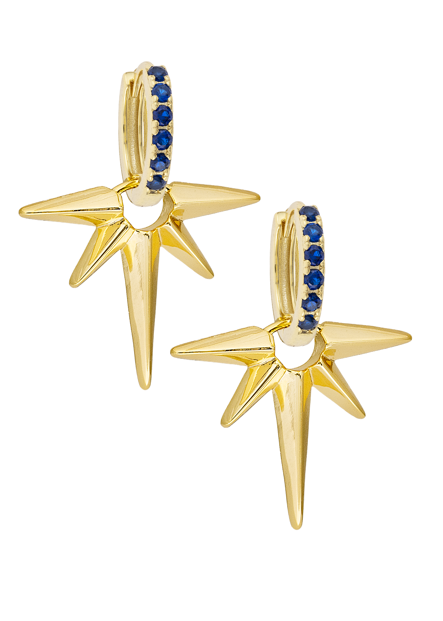 Sapphire Midi Hoops with or without Charms