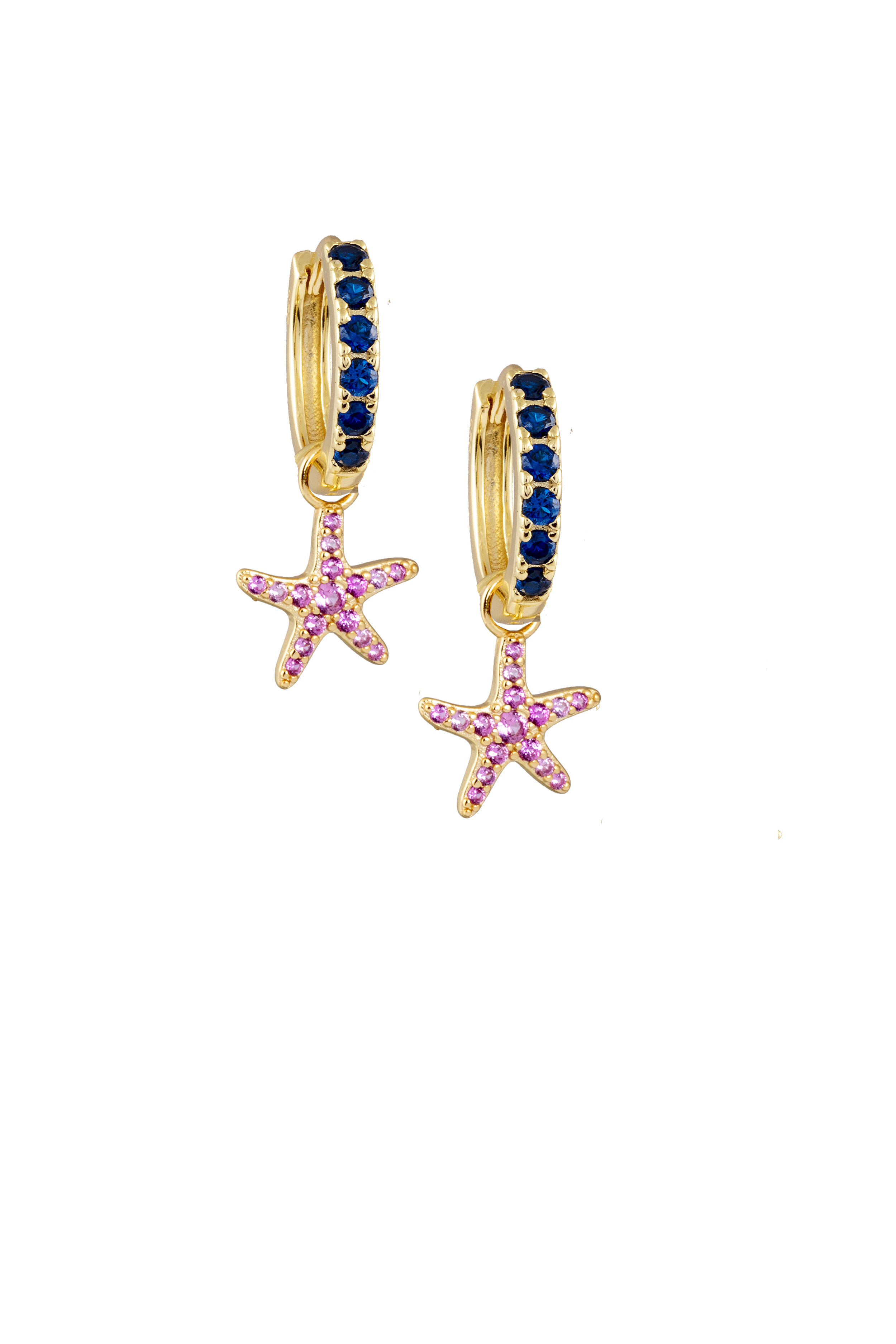 Sapphire Midi Hoops with or without Charms