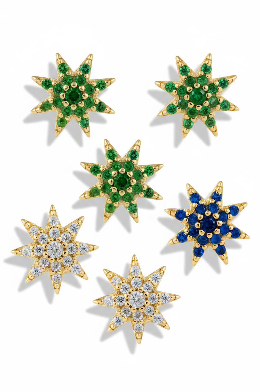 Sunburst Studs 3 colours