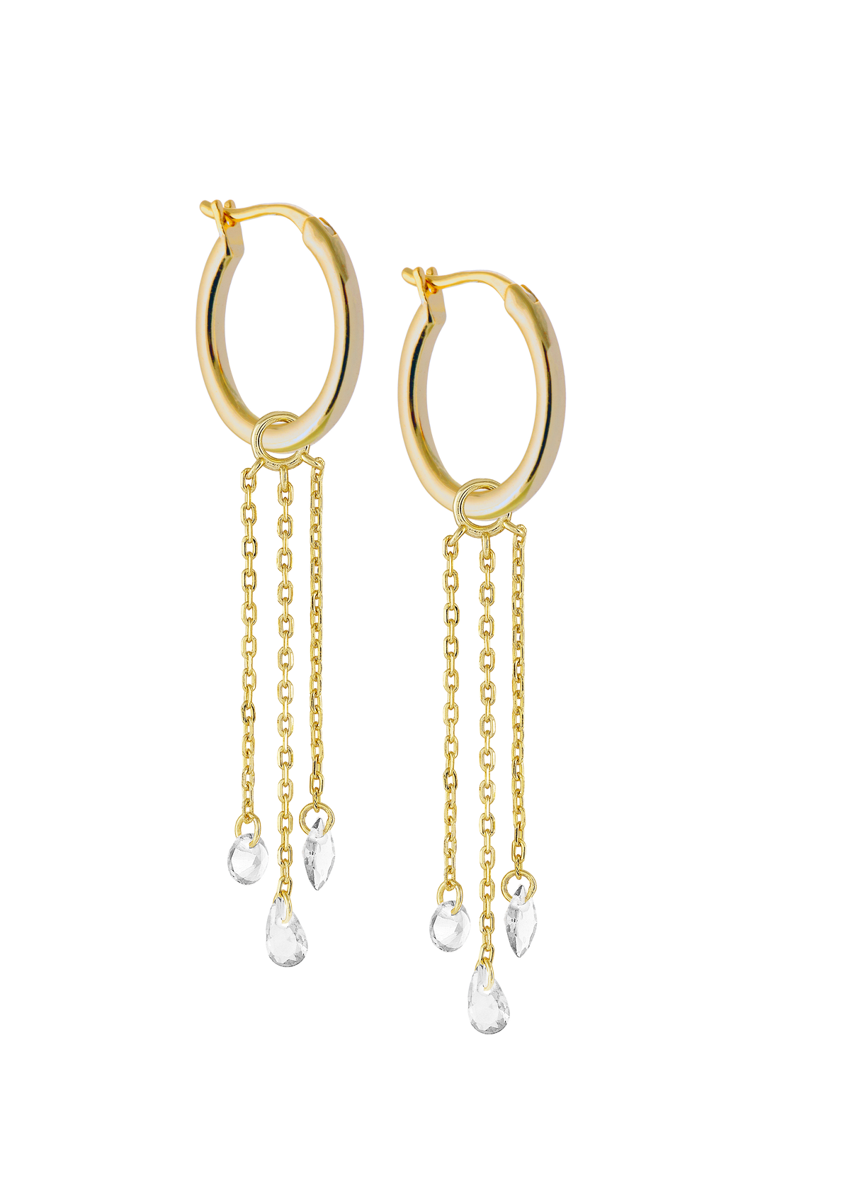 13mm Golden Hoops with or without charms