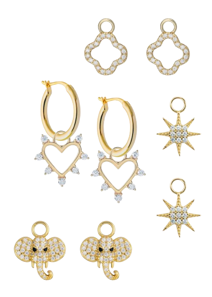 13mm Golden Hoops with or without charms