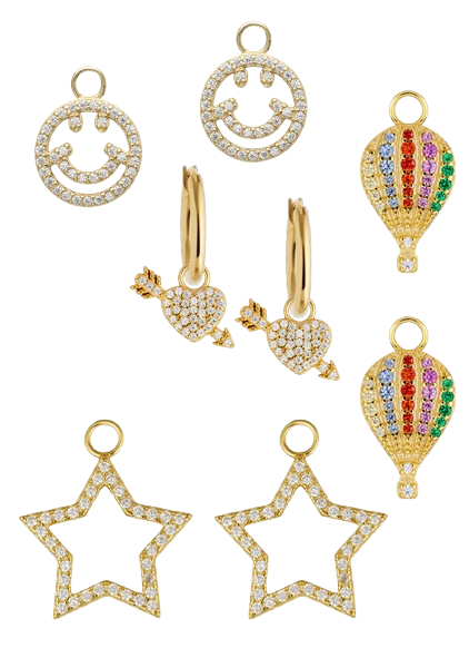 13mm Golden Hoops with or without charms