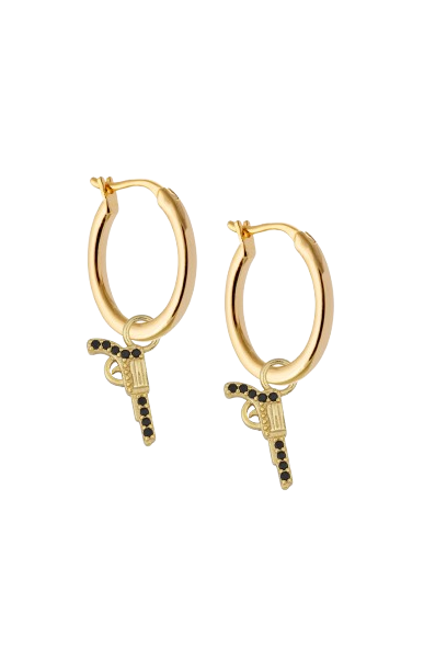 13mm Golden Hoops with or without charms