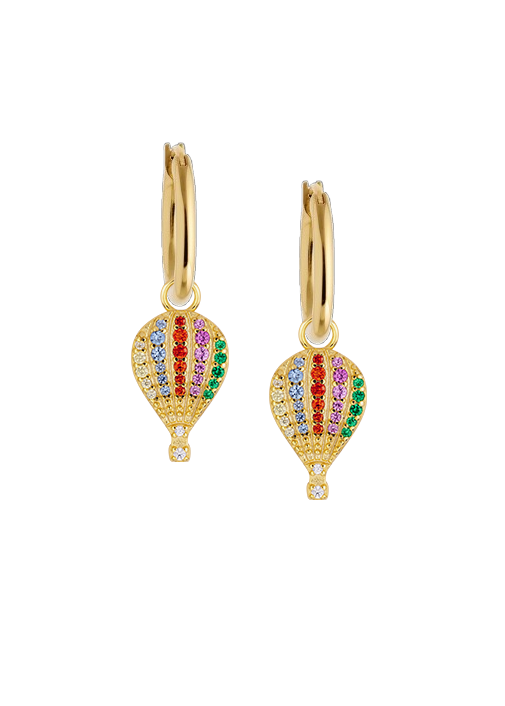 Hot Air Balloon - Rainbow charm