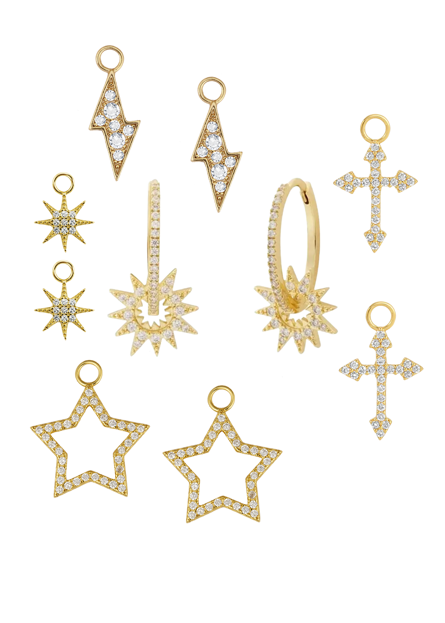 20mm Zirconia Hoops with Charms