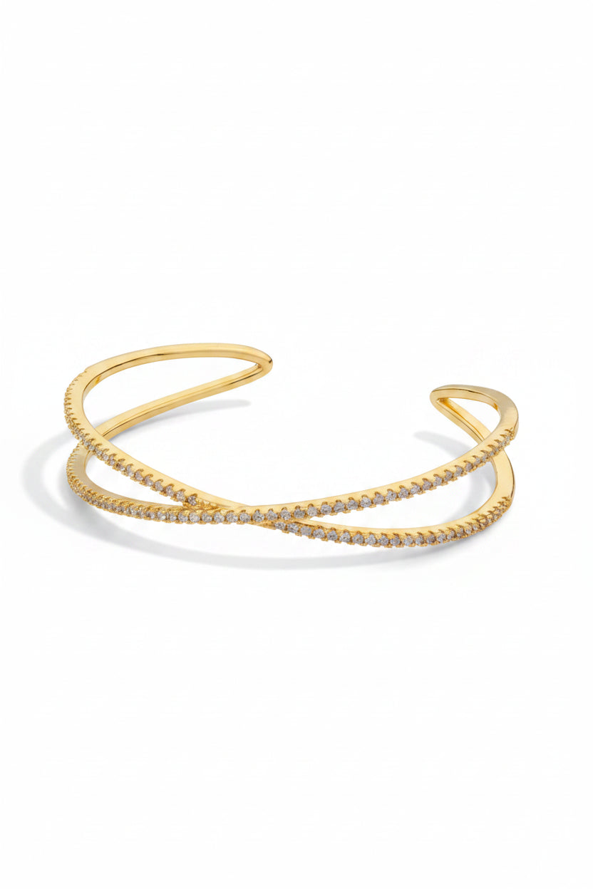 Zirconia Twist Bracelet Bright White, Emerald Green, Rainbow or deep Sapphire Blue