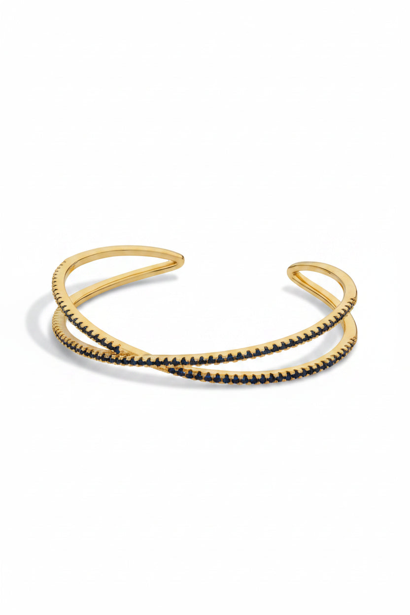 Zirconia Twist Bracelet Bright White, Emerald Green, Rainbow or deep Sapphire Blue