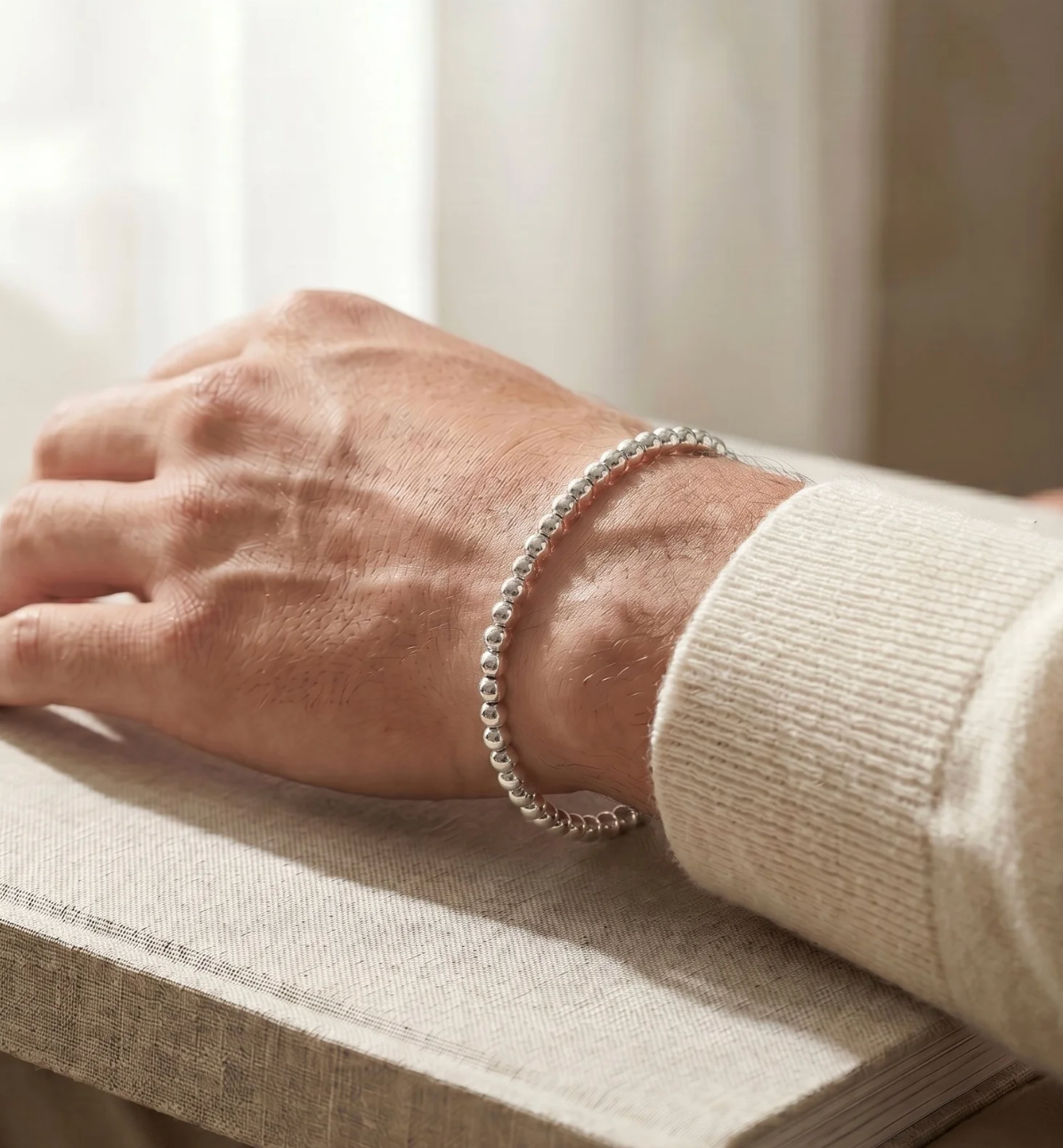 Silver Beaded Bracelet