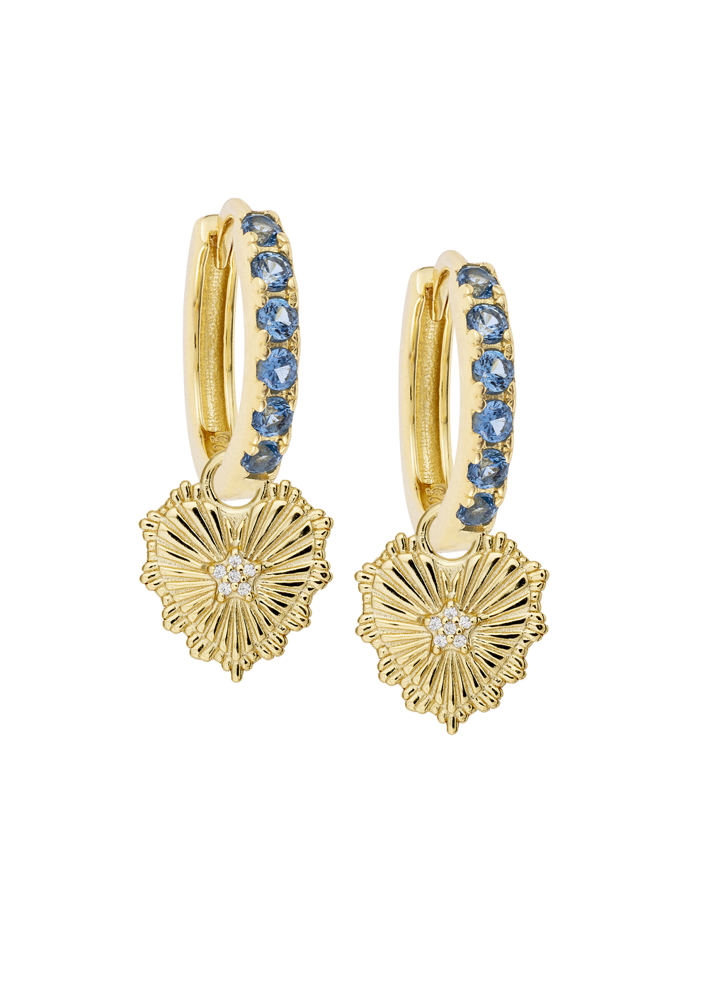 Aquamarine Midi Hoops with or without charms