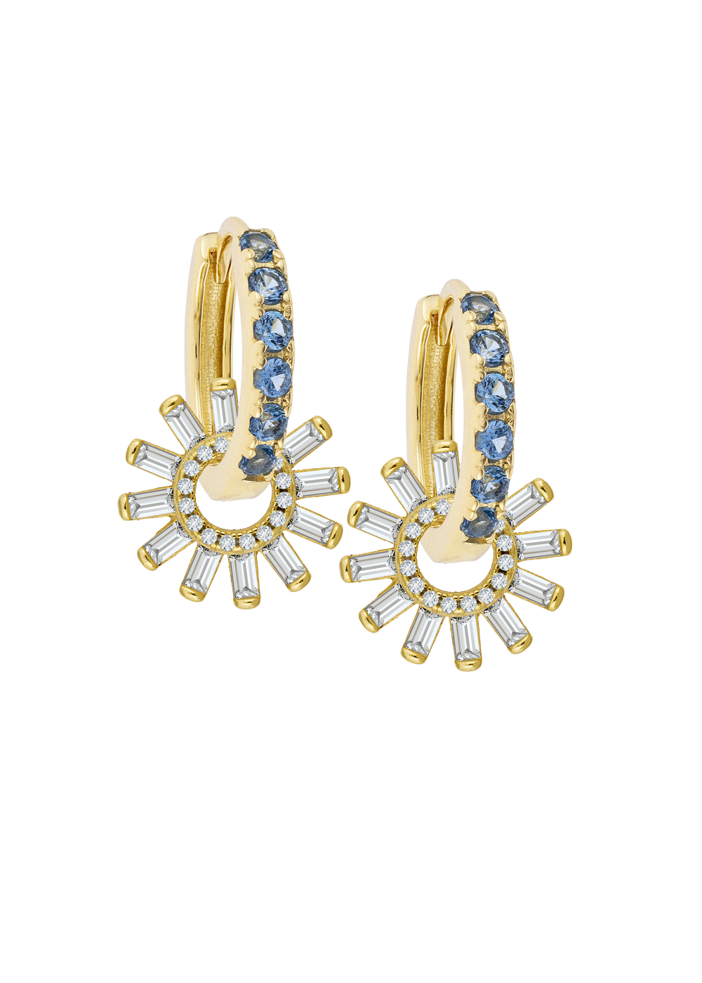 Aquamarine Midi Hoops with or without charms