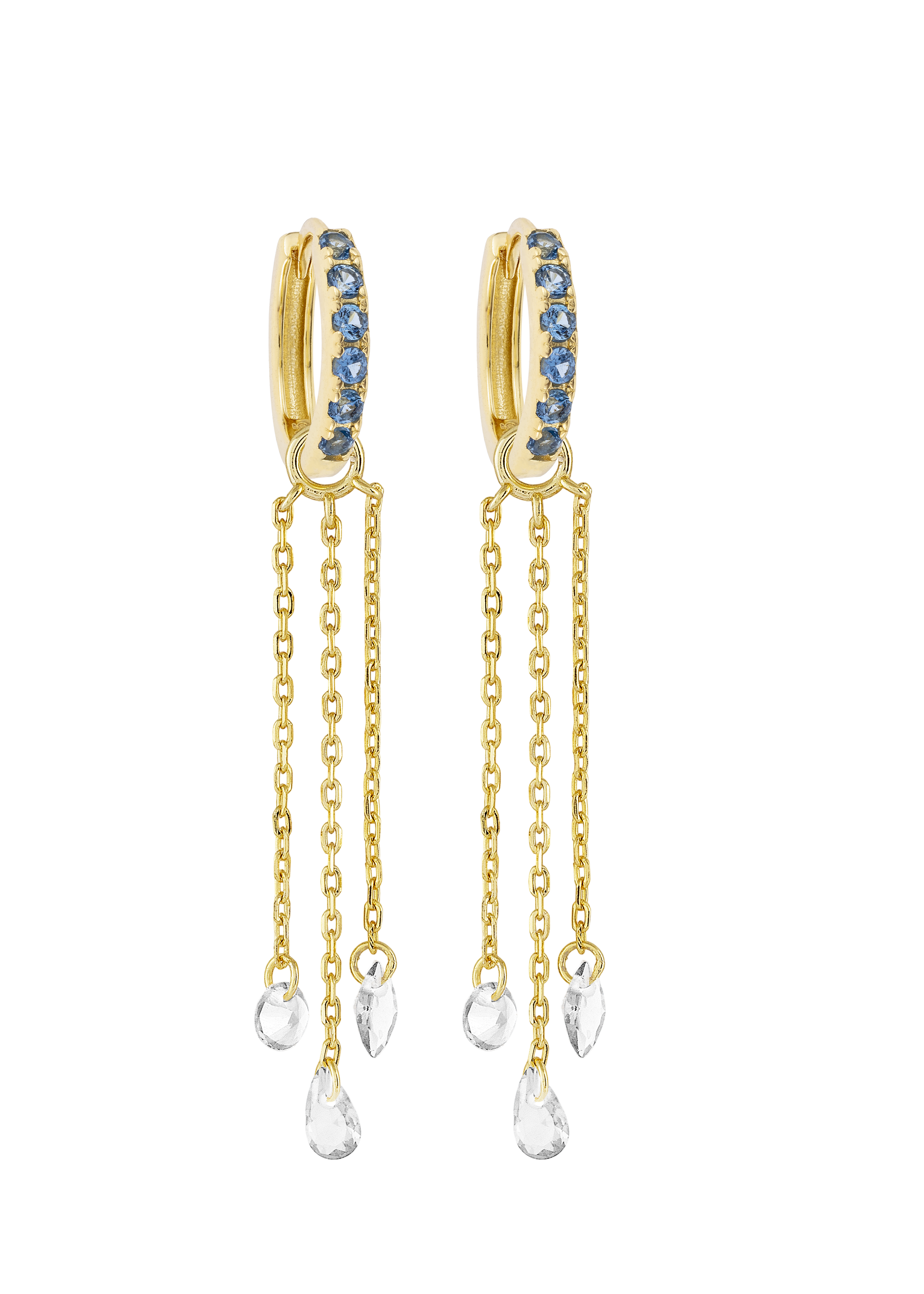 Aquamarine Midi Hoops with or without charms