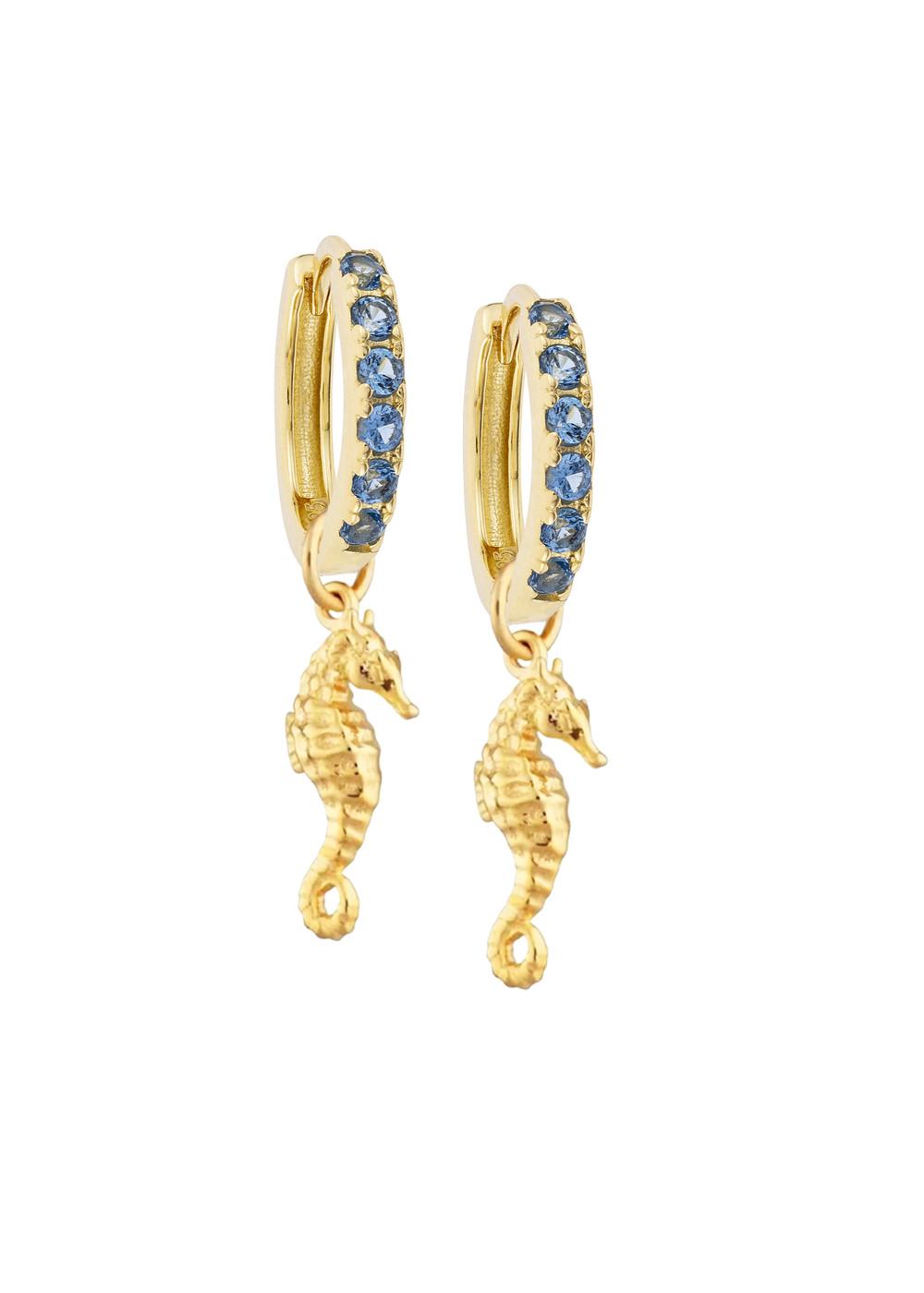 Aquamarine Midi Hoops with or without charms