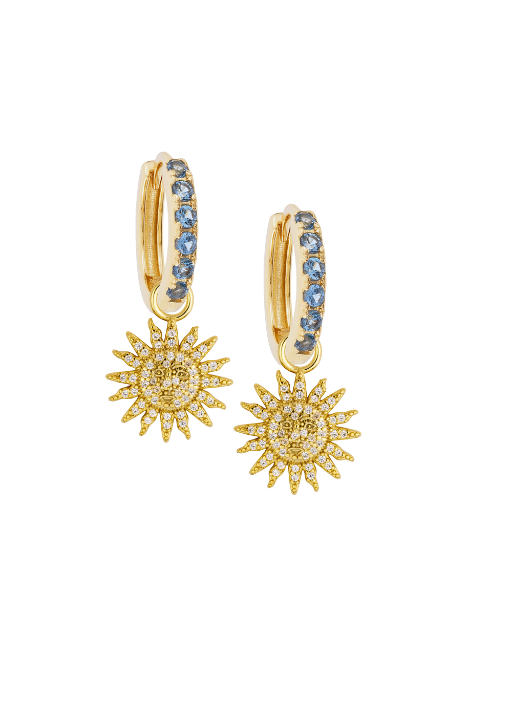 Aquamarine Midi Hoops with or without charms