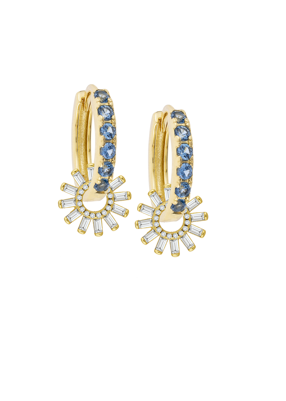Aquamarine Midi Hoops with or without charms