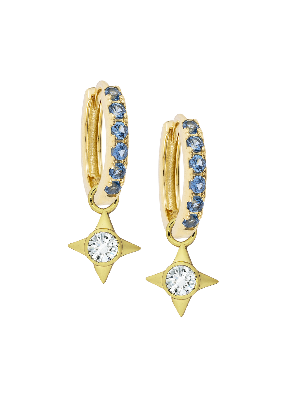 Aquamarine Midi Hoops with or without charms
