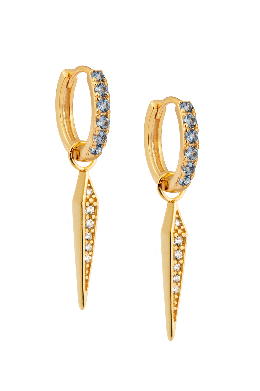 Aquamarine Midi Hoops with or without charms