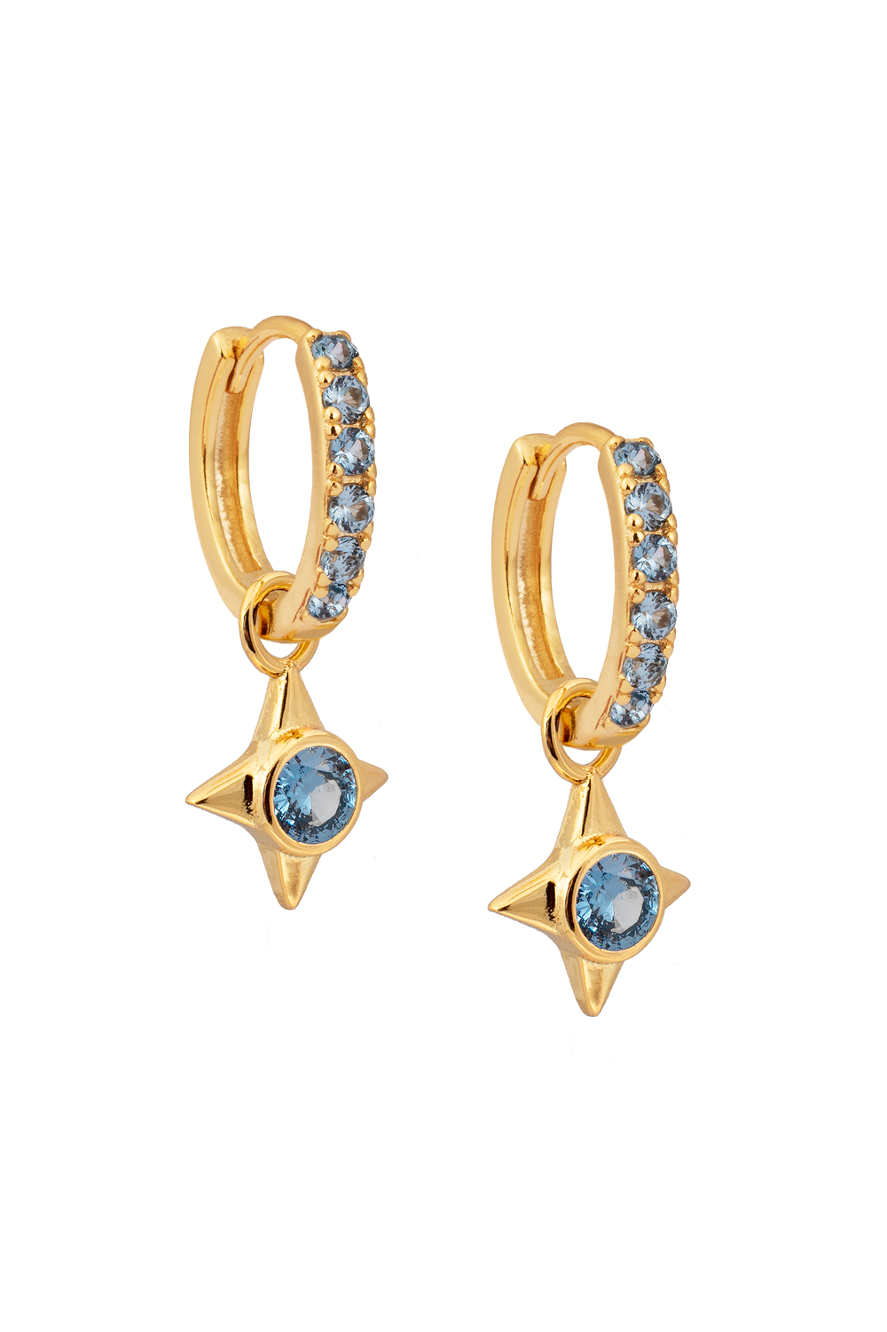 Aquamarine Midi Hoops with or without charms