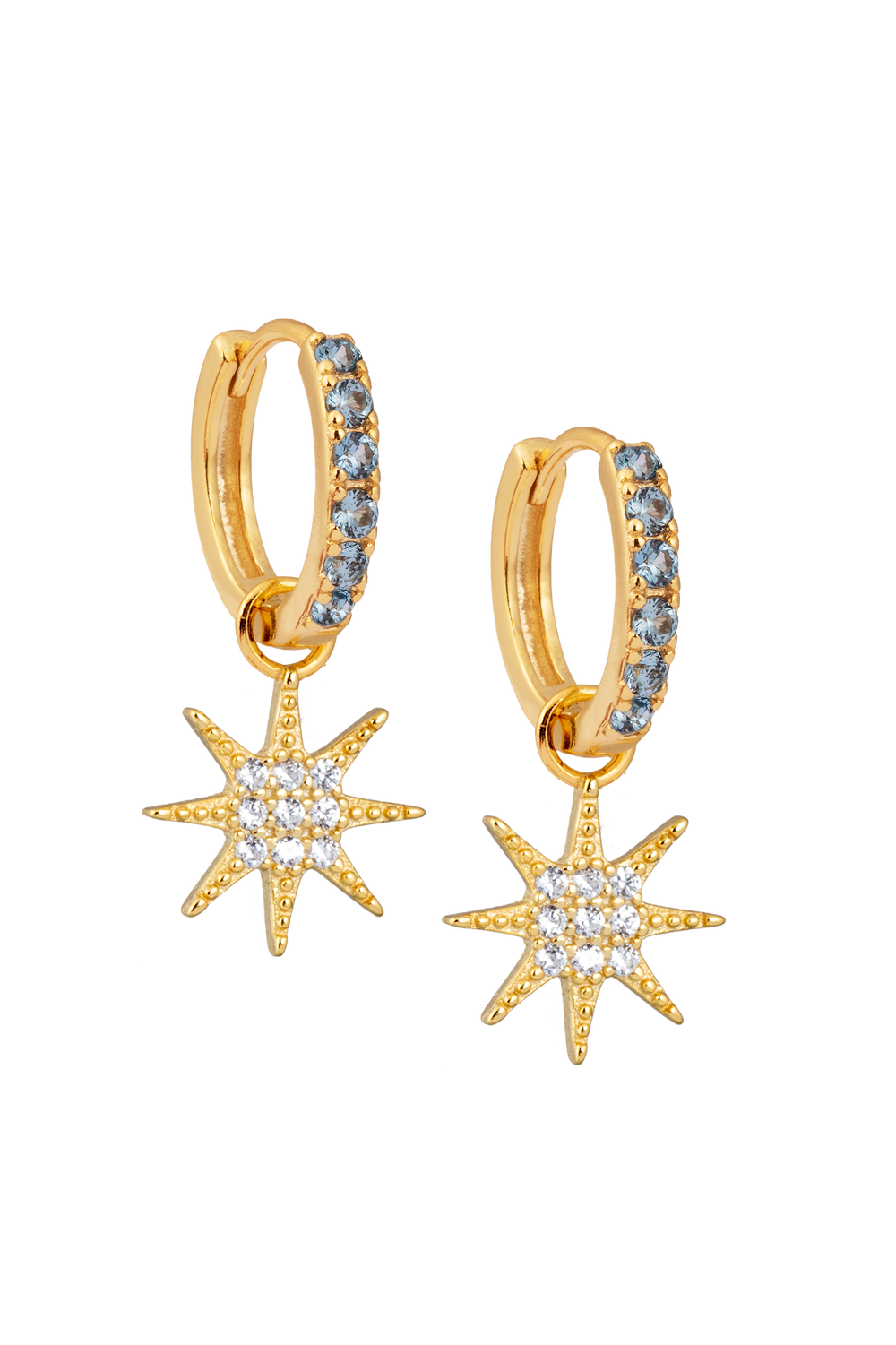 Aquamarine Midi Hoops with or without charms