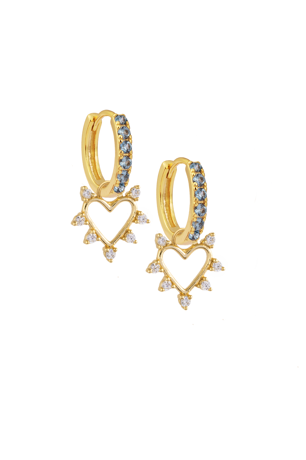 Aquamarine Midi Hoops with or without charms