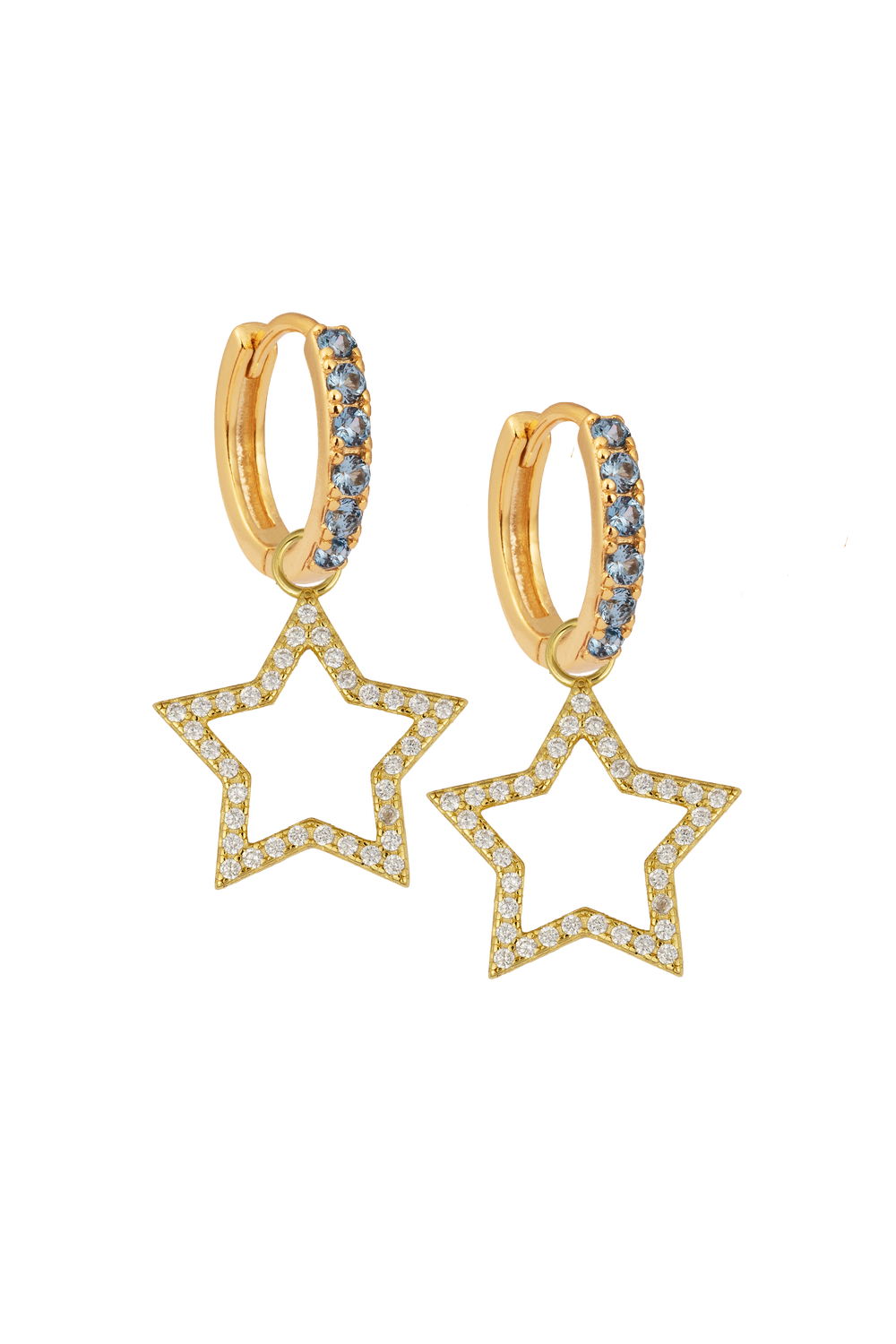 Aquamarine Midi Hoops with or without charms