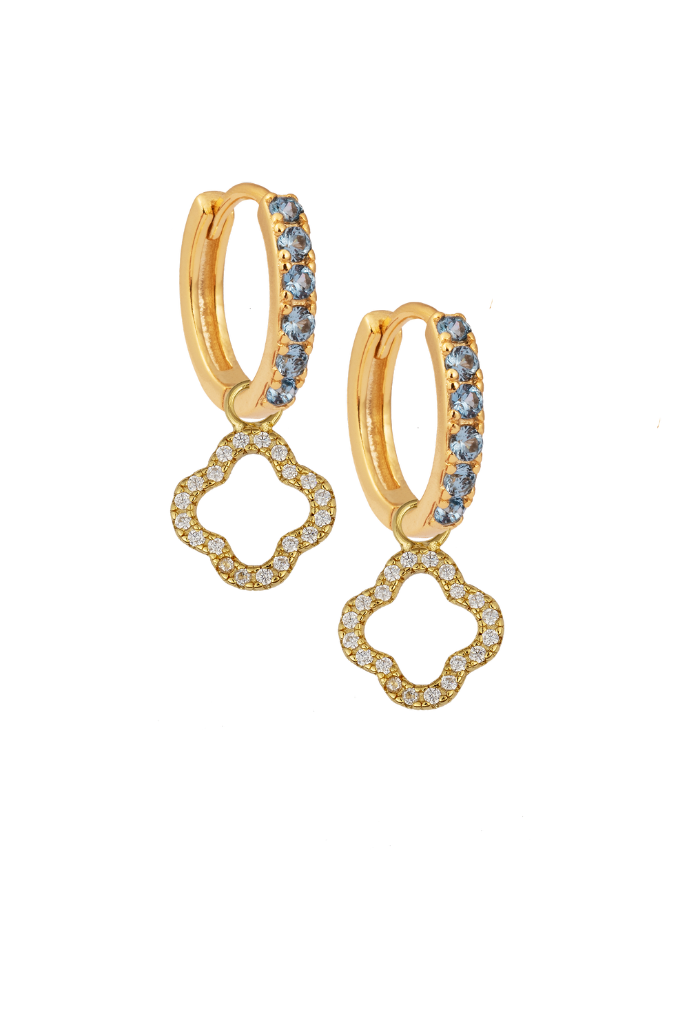Aquamarine Midi Hoops with or without charms