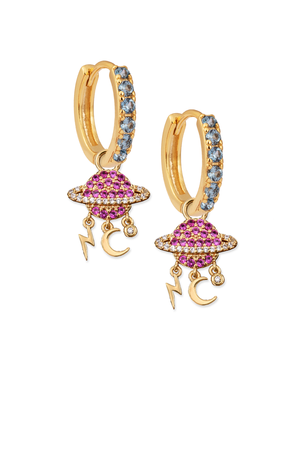 Aquamarine Midi Hoops with or without charms