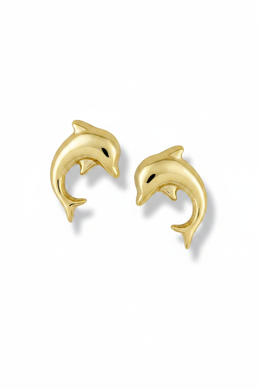 Tiny Golden Dolphin studs