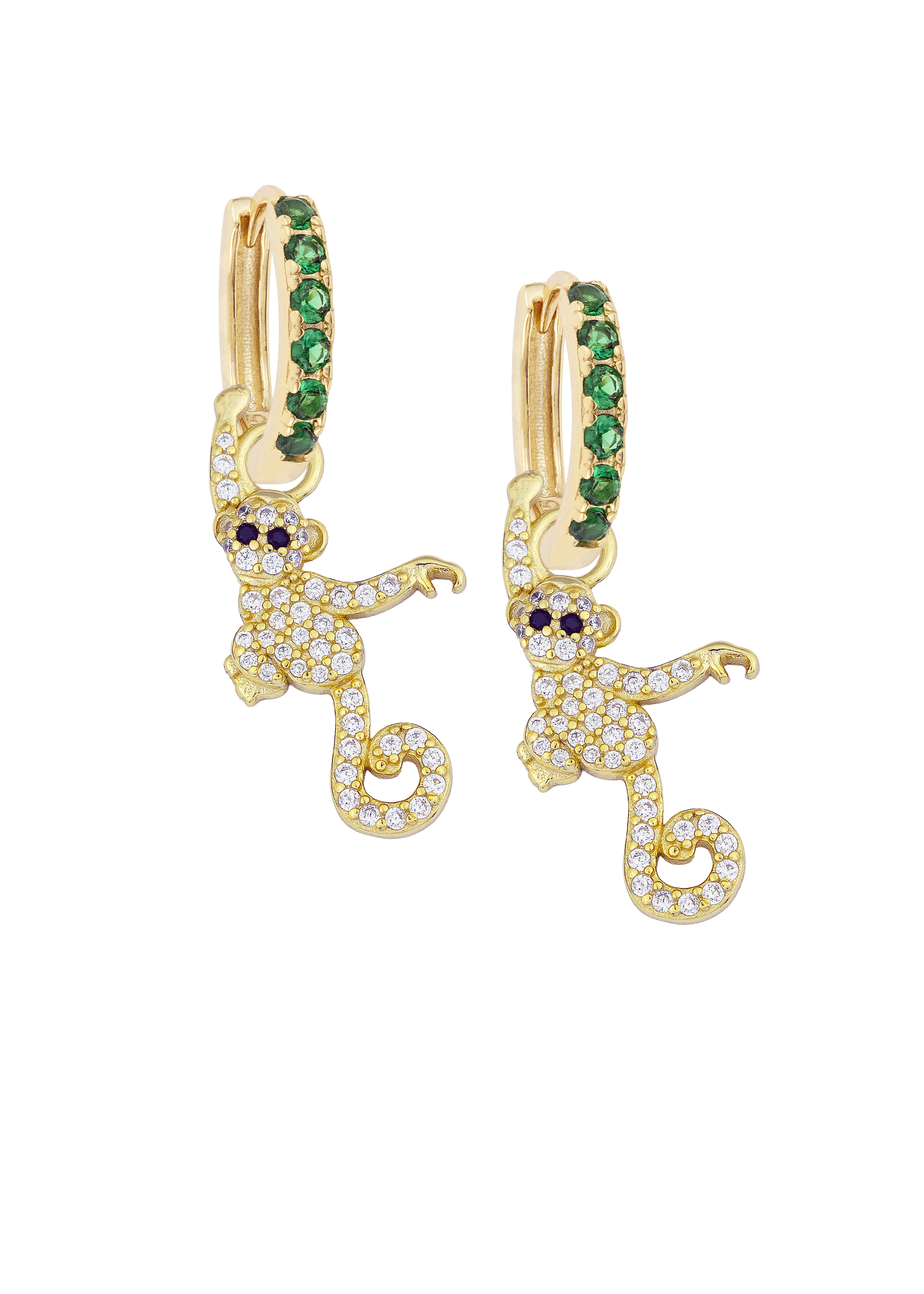 Emerald Midi hoops with or without Charms