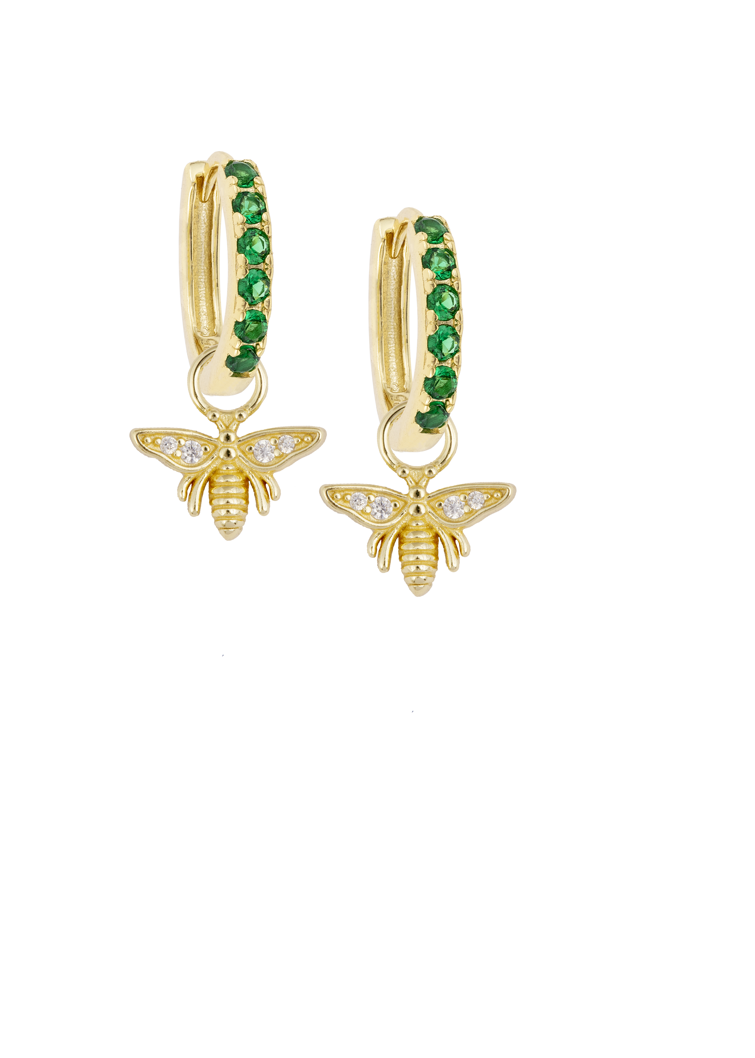 Emerald Midi hoops with or without Charms