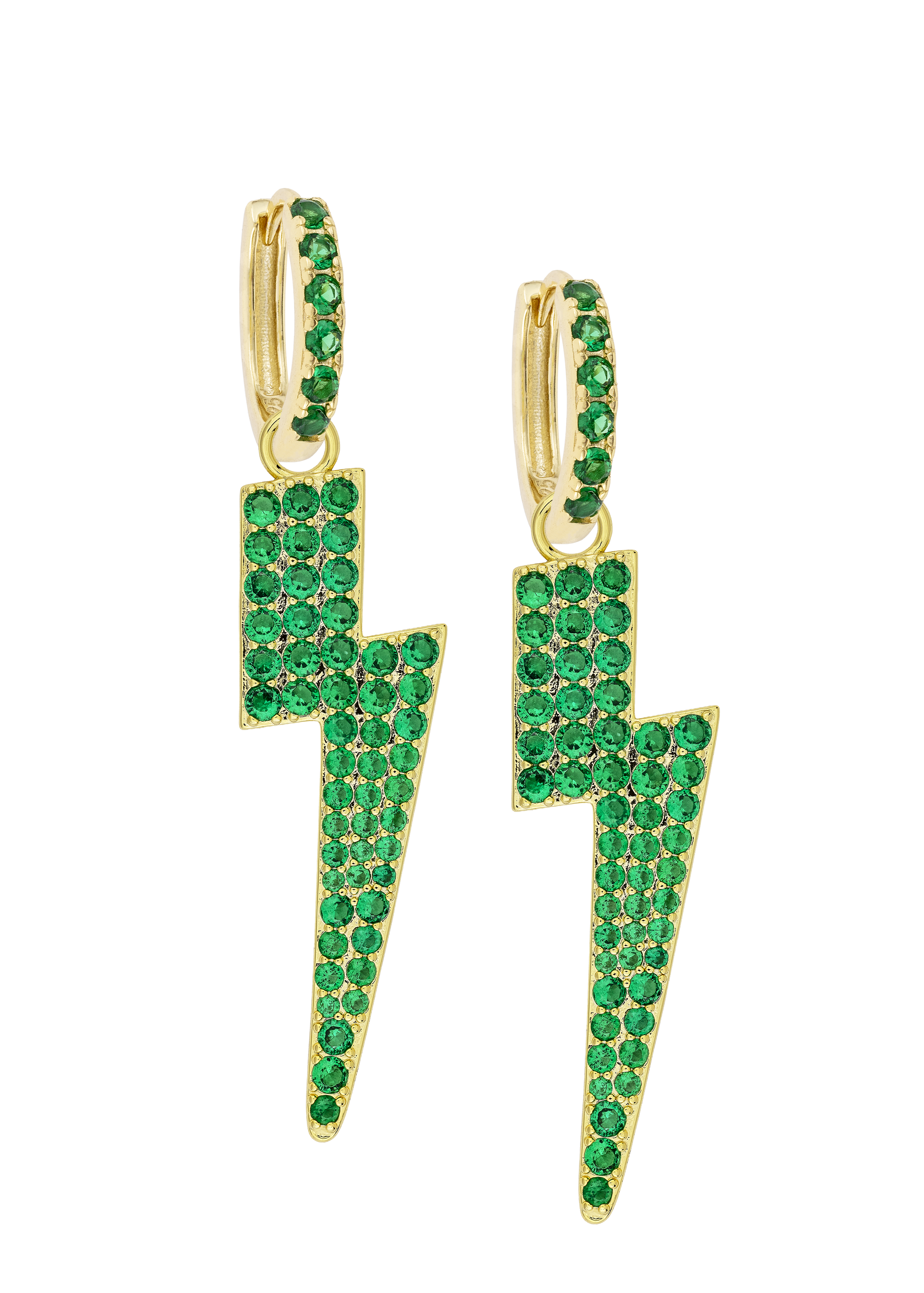 Emerald Midi hoops with or without Charms