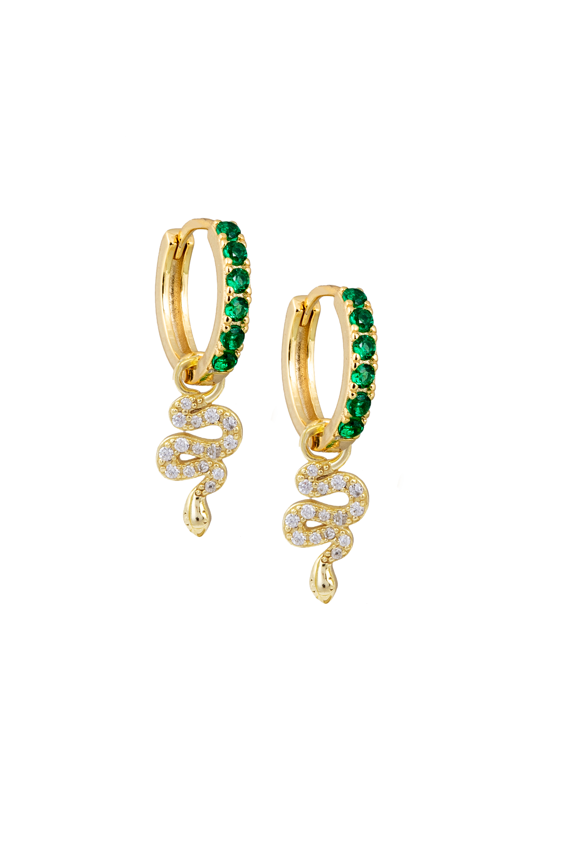 Emerald Midi hoops with or without Charms