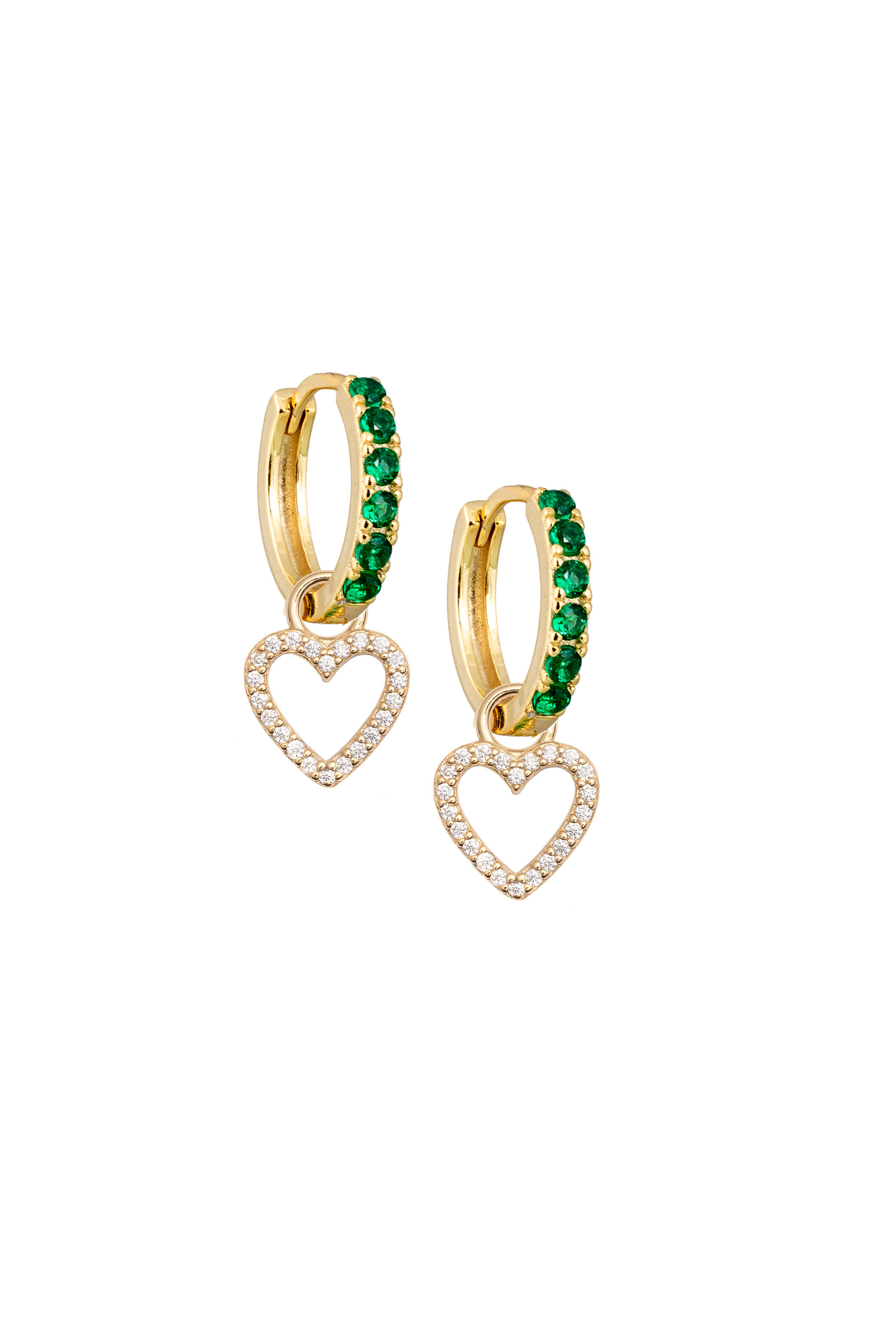 Emerald Midi hoops with or without Charms