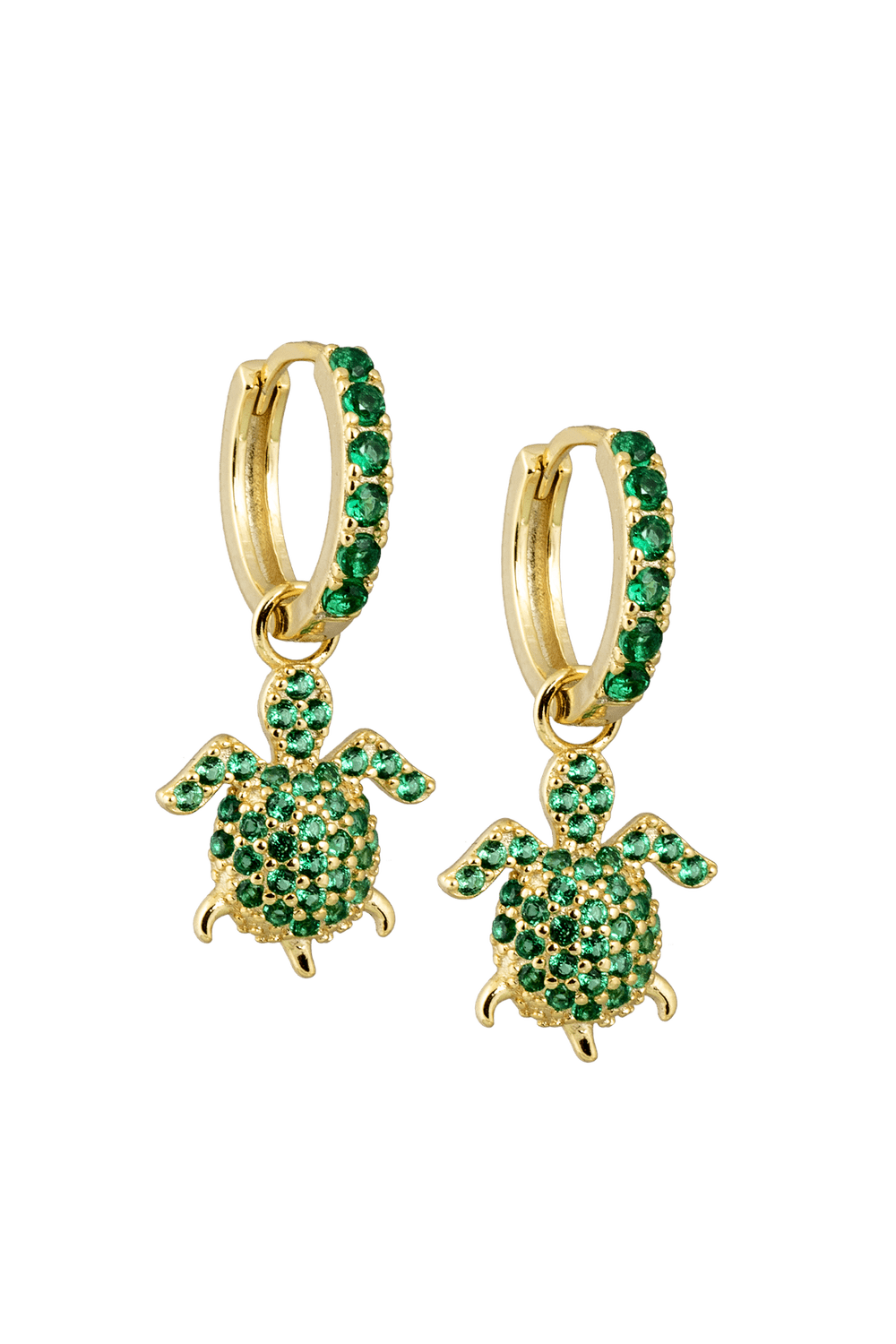 Emerald Midi hoops with or without Charms
