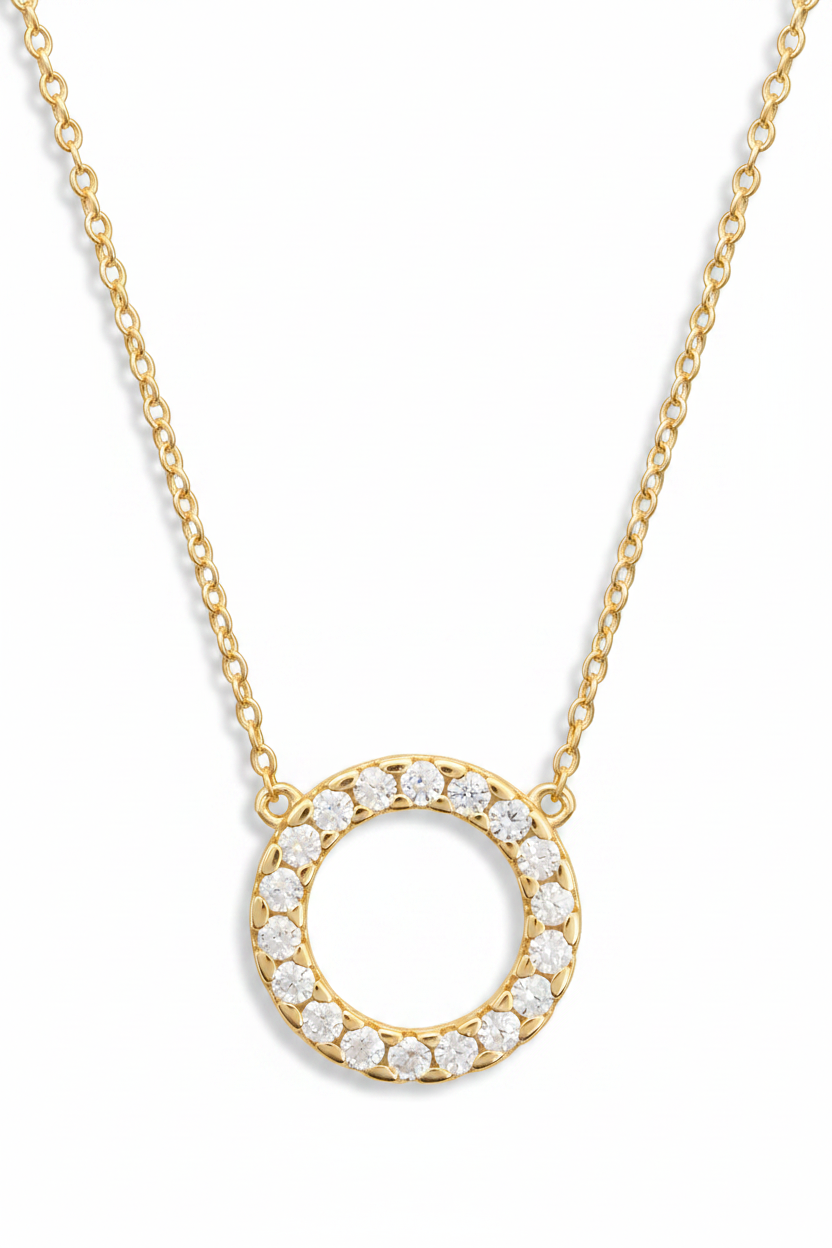 Eternity Necklace White or Bright Emerald stones