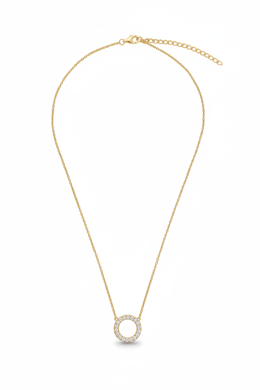 Eternity Necklace White or Bright Emerald stones