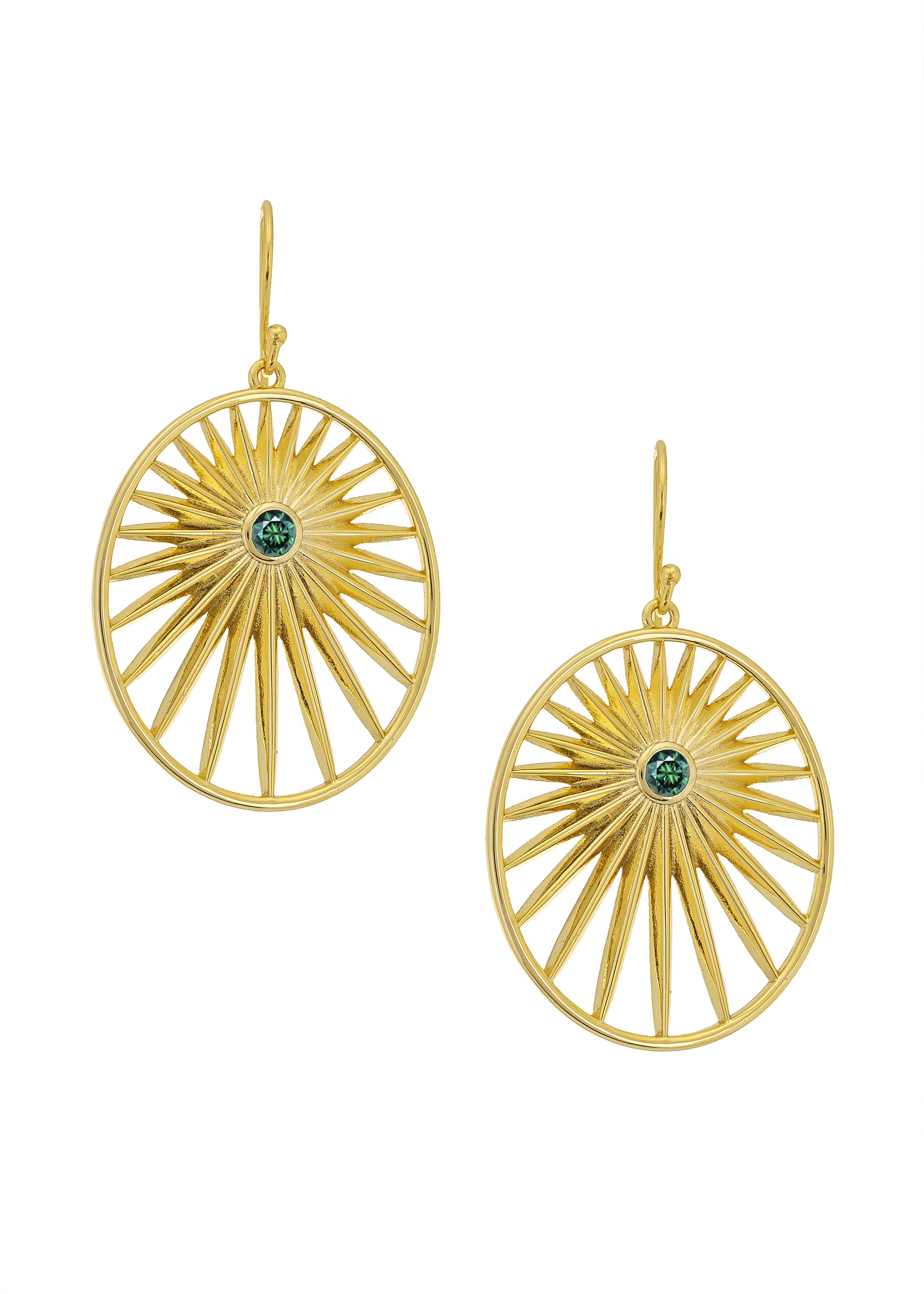 Palm d'Or Earrings Emerald or White