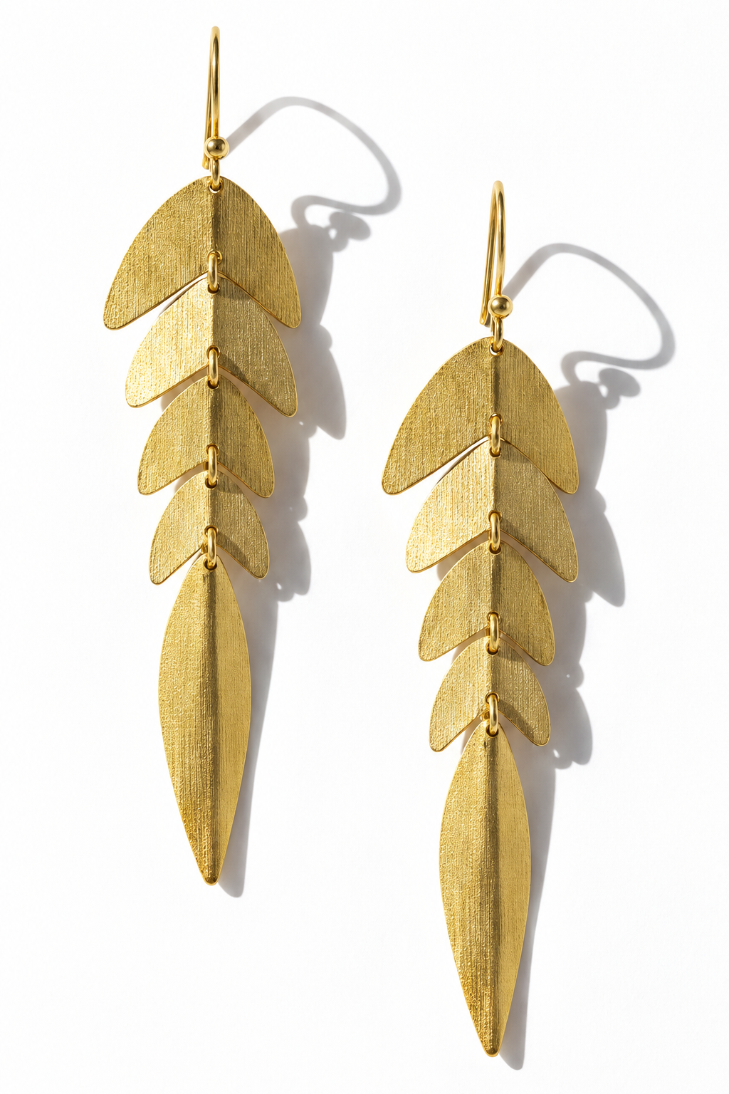 Golden Leaf Drop Earrings