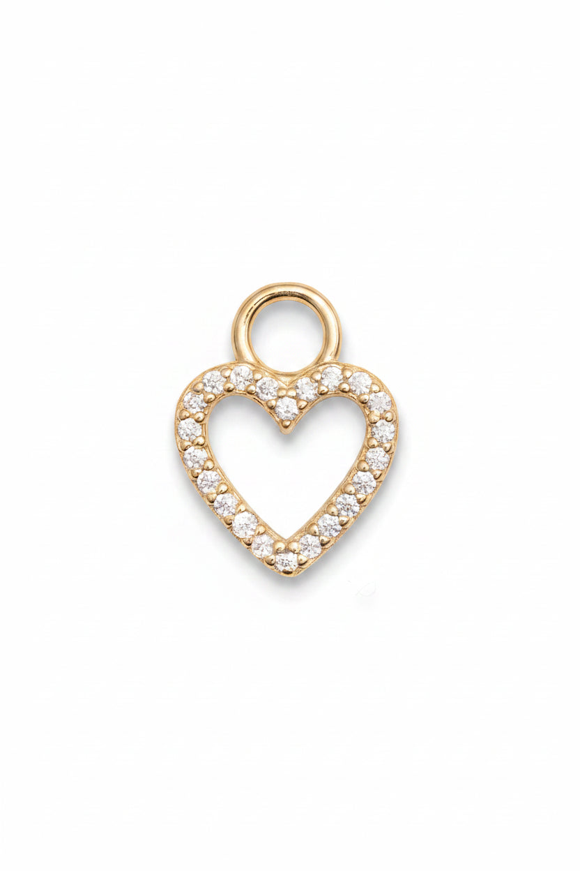 White Heart Charm