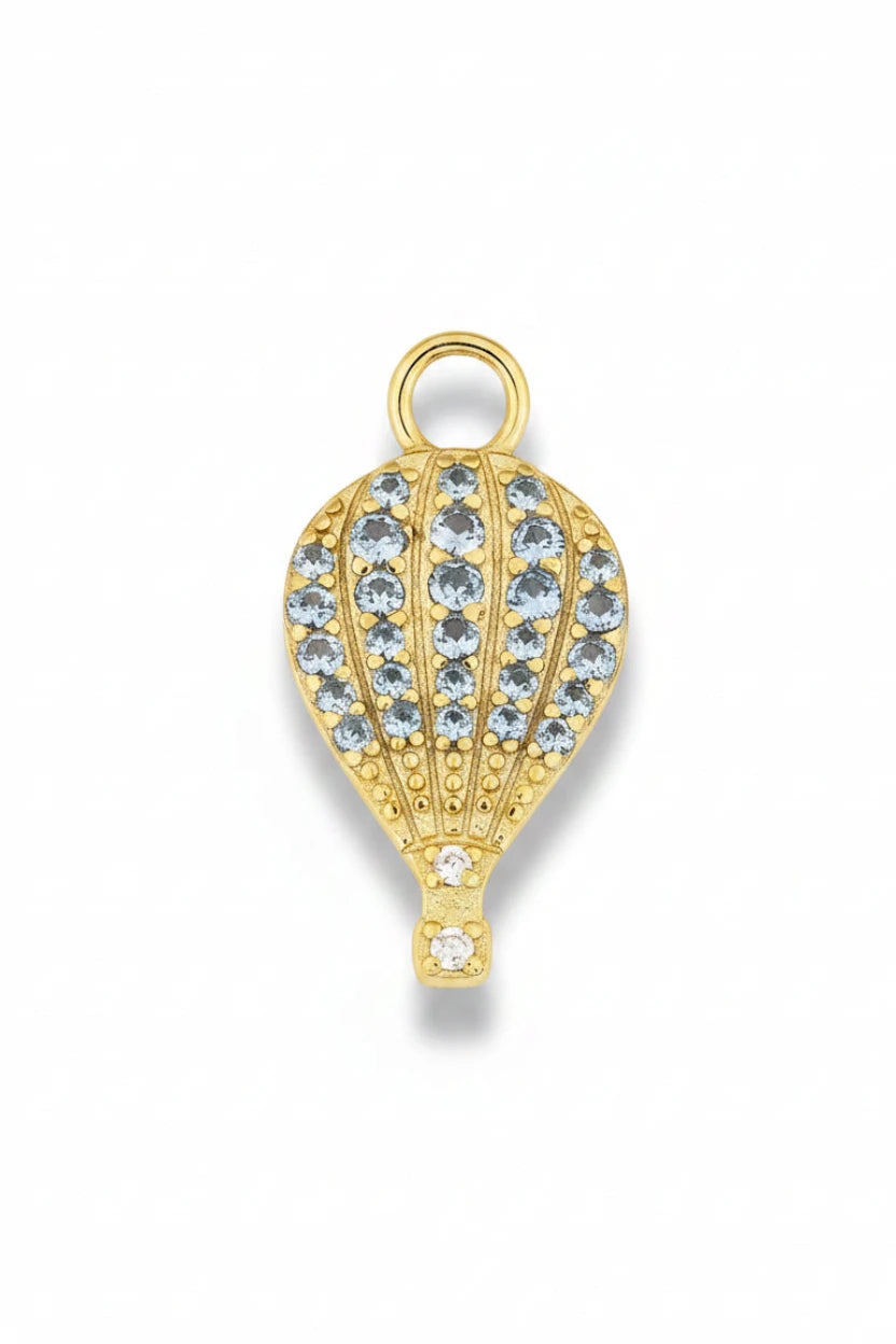 Hot Air Balloon - Aquamarine charm