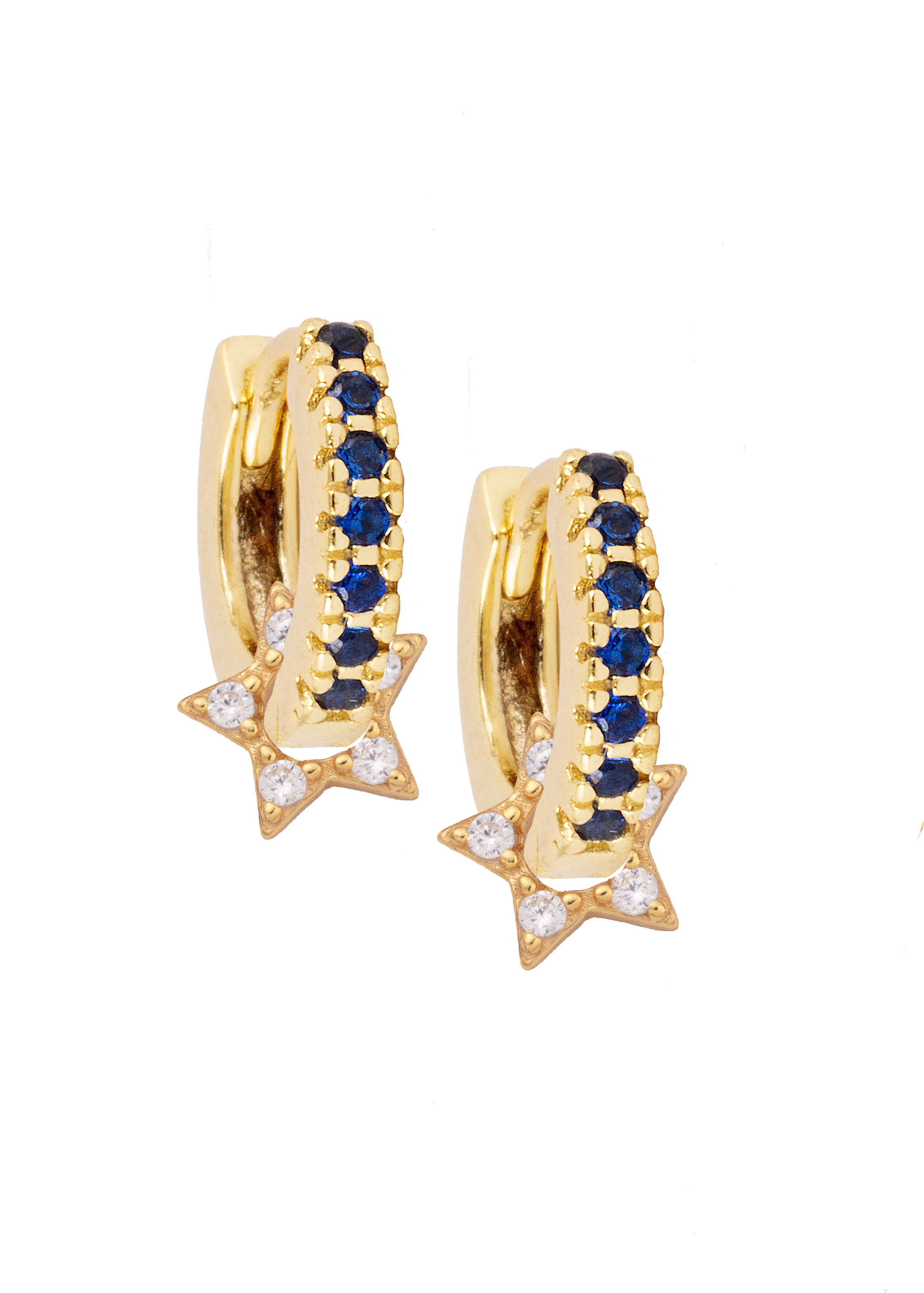 Huggies with Zirconia Wheel star charms