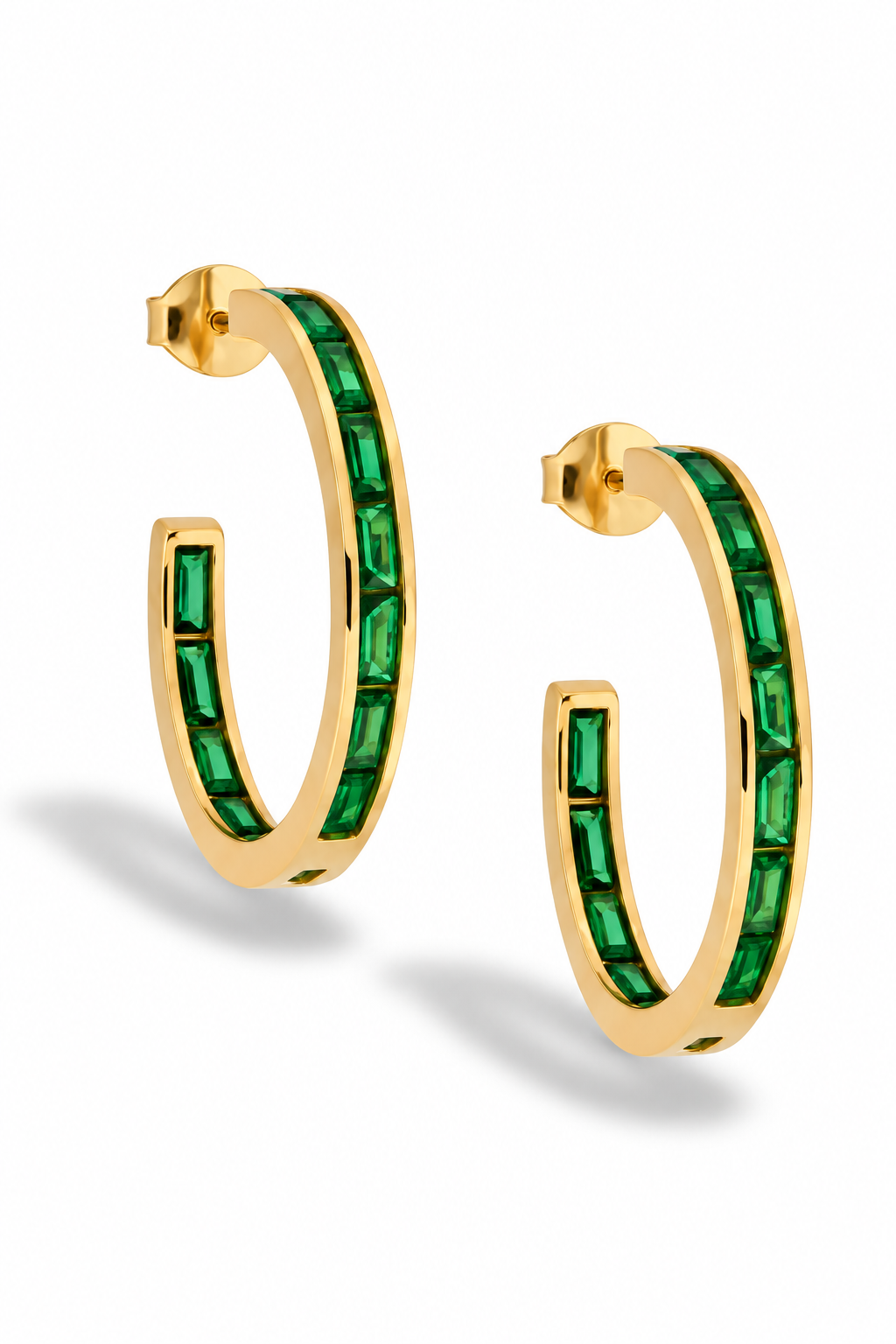 Mega Emerald Hoops
