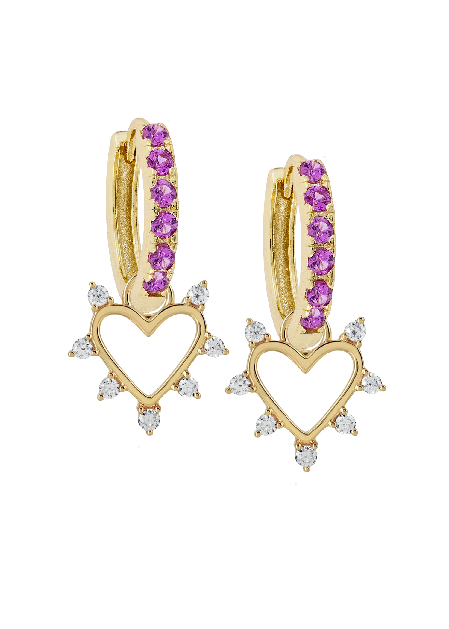 Pink Midi Hoops with or without charms