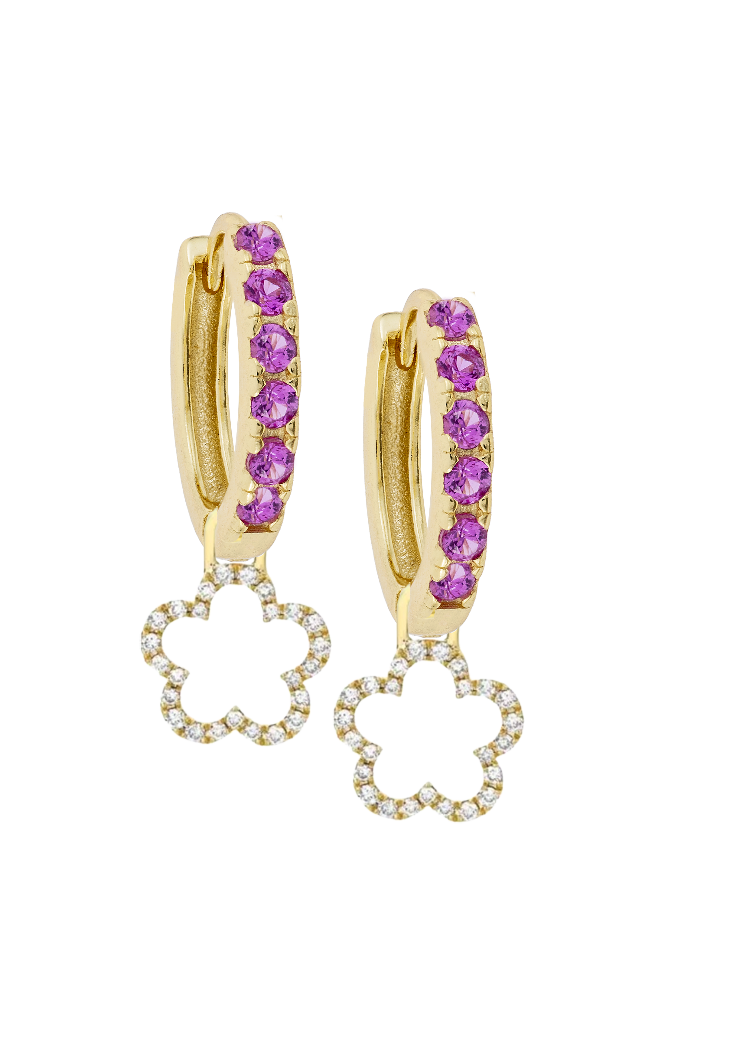 Pink Midi Hoops with or without charms