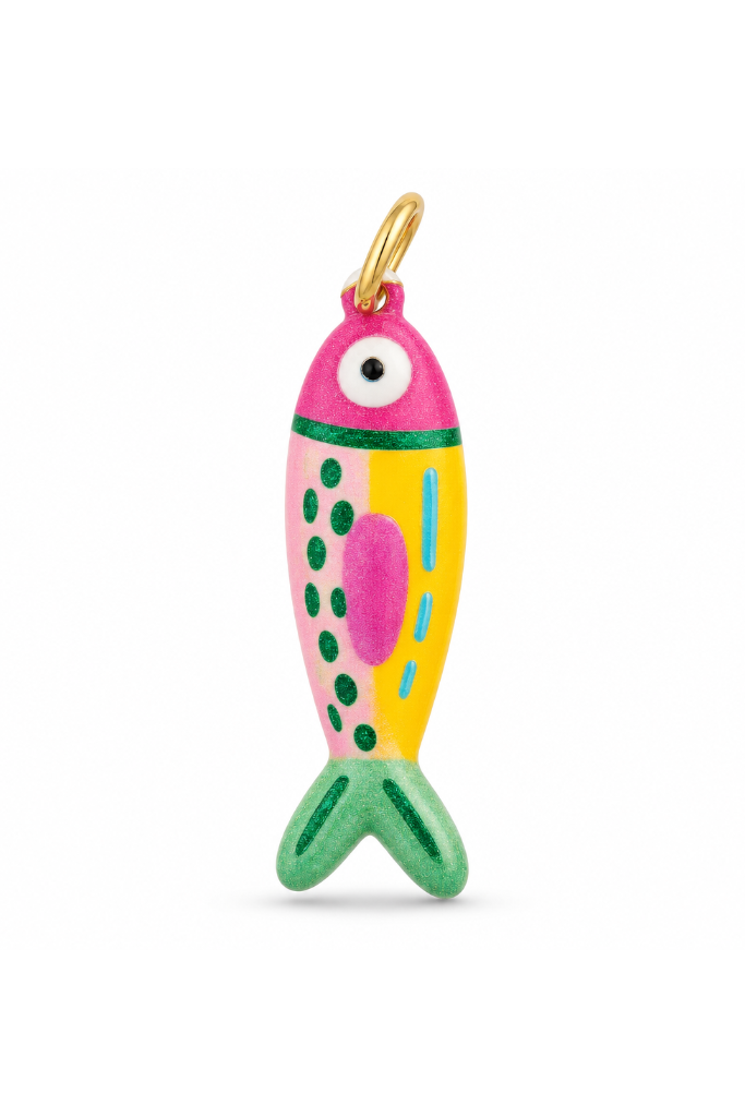 Hand painted Ceramic Fish Pendants