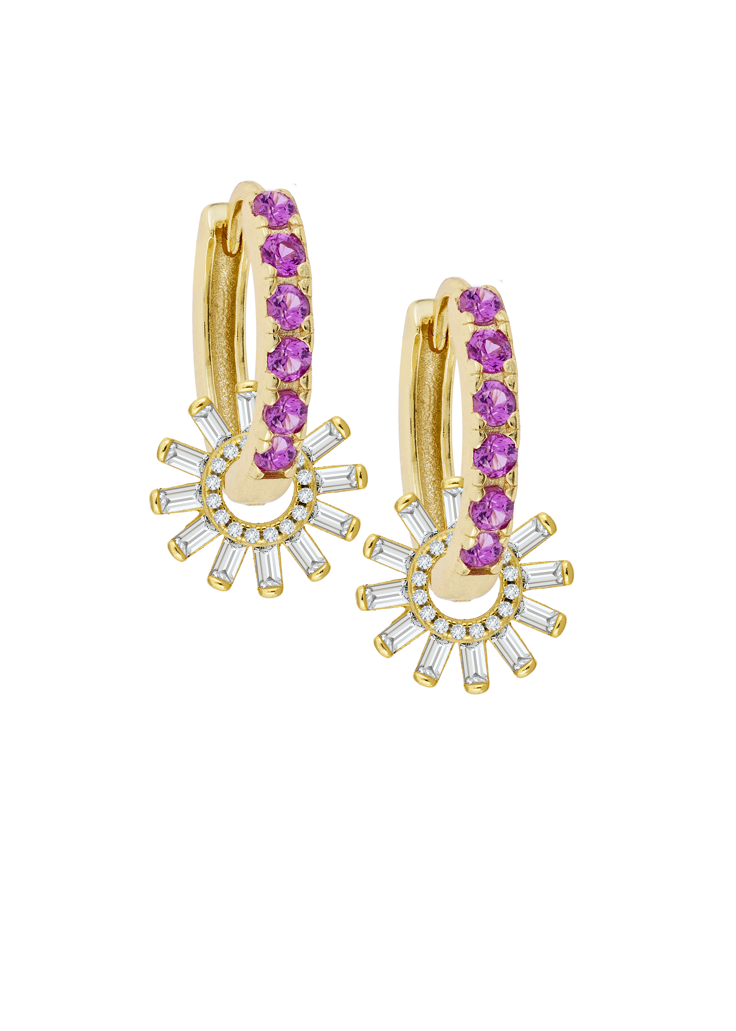 Pink Midi Hoops with or without charms